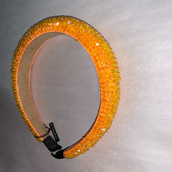 NWT hand beaded THEORY ButterscotchYellowHEADBAND main image 5